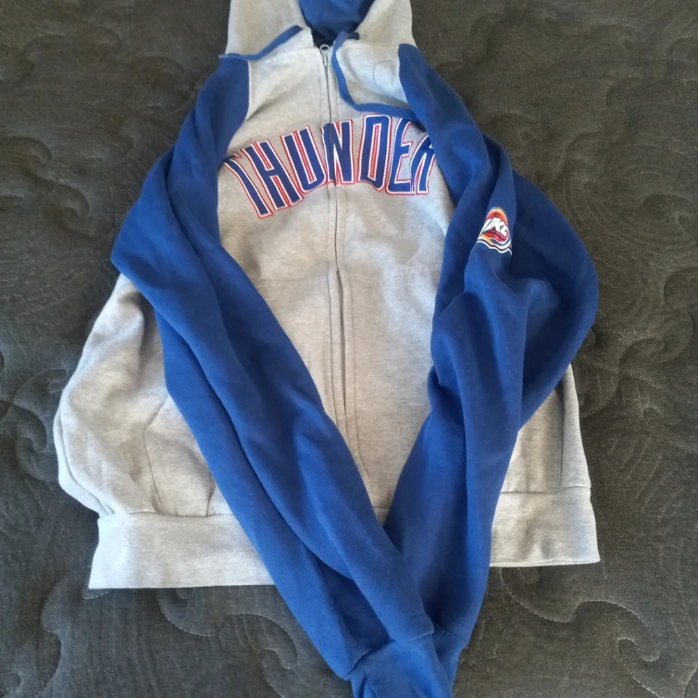 NBA MAJESTIC Oklahoma Thunder FULL ZIP HOODIE Large